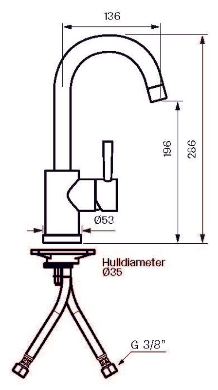 Tapwell EVO078 servantbatteri Oksiderende Messing