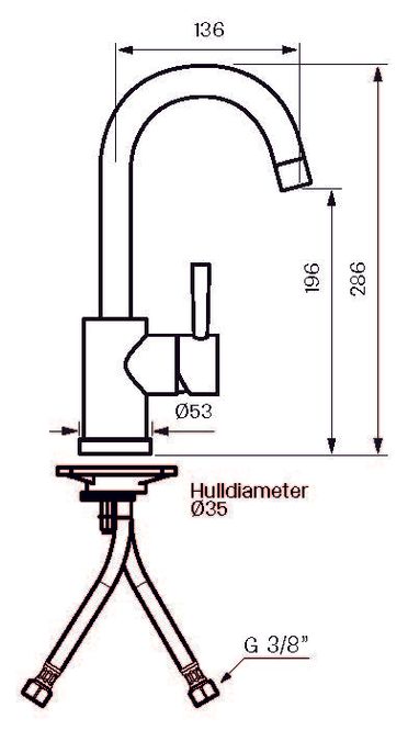 Hovedbilde Tapwell EVO078 servantbatteri Oksiderende Kobber