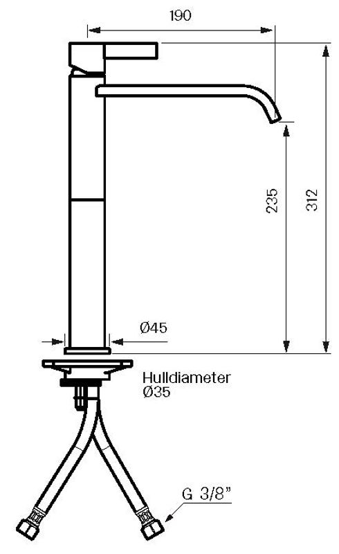Tapwell ARM081 servantbatteri Oksiderende Messing