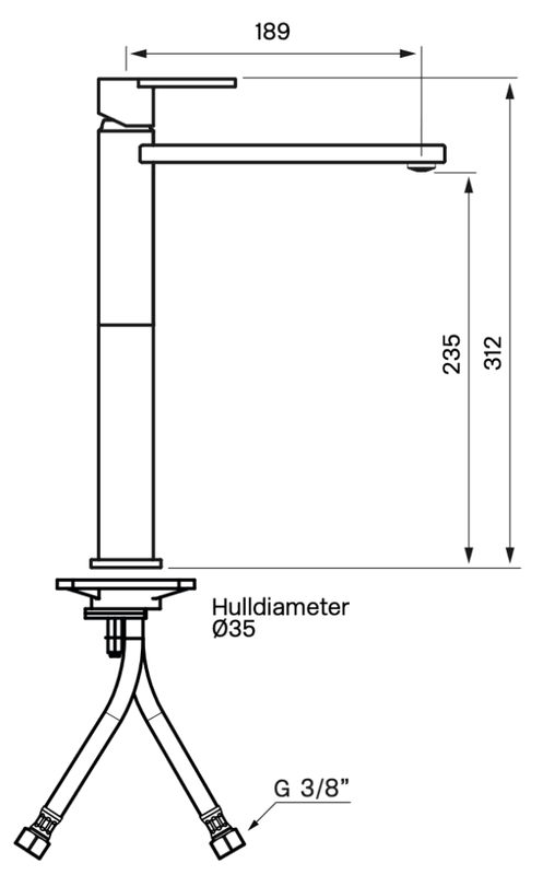 Tapwell LIN081 Servantbatteri Krom