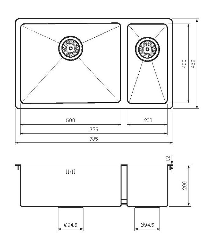 Tapwell Kjøkkenkum TA7040 PVD Rustfritt 