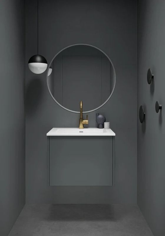 Fossbad rundt speil 60 med frostet kant