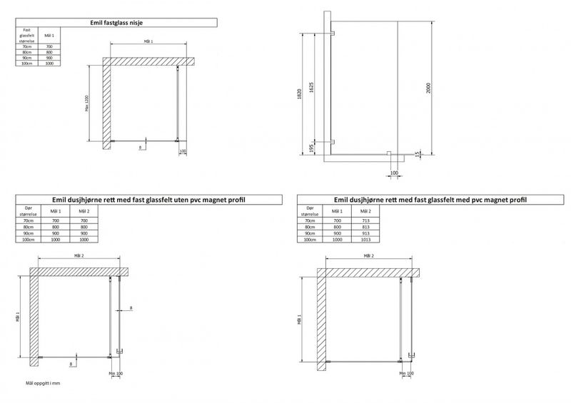 VikingBad glassfelt Emil 90x200cm, sort