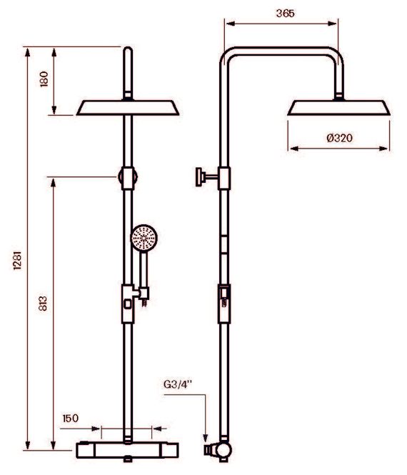 Hovedbilde Tapwell ARM7200 Takdusj Oksiderende Messing