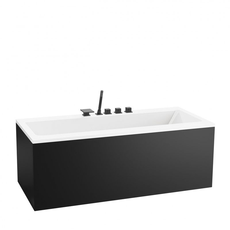 Vikingbad Badekar Kvadrat DUO 170m/panel sort matt