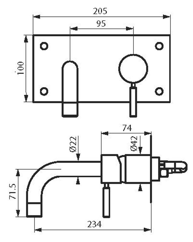 Tapwell BOX008 servantbatteri Krom