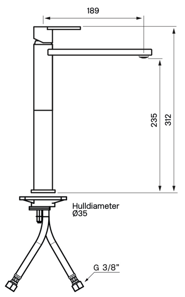 Tapwell LIN081 Servantbatteri Matt sort