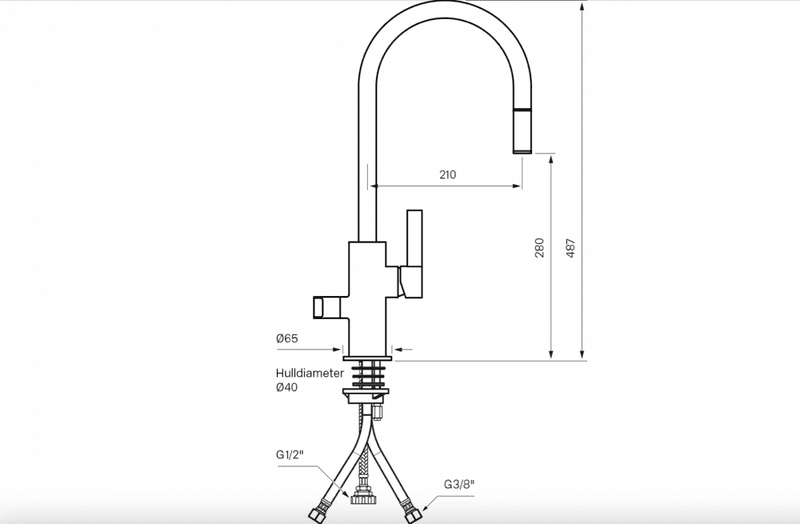Tapwell ARM885 Kjøkkenbatteri Brushed Black Chrome