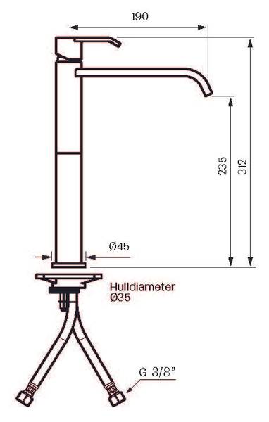 Tapwell VIC081 Black Chrome servantbatteri