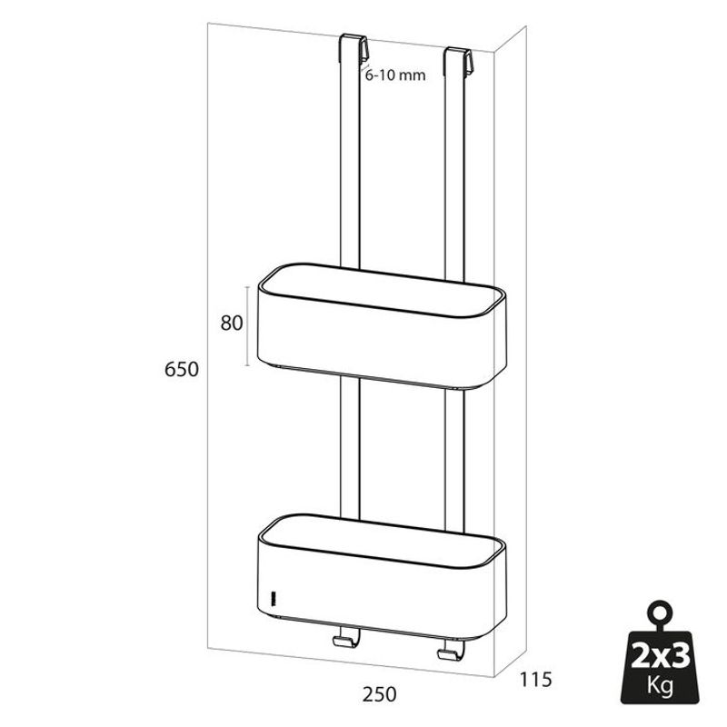 TIger 2-Store Shower Caddy hvit