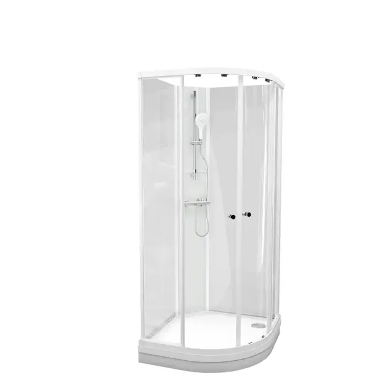 Dusjkabinett SOFIA basic 80x80x210cm hvit/klar støpemarmor
