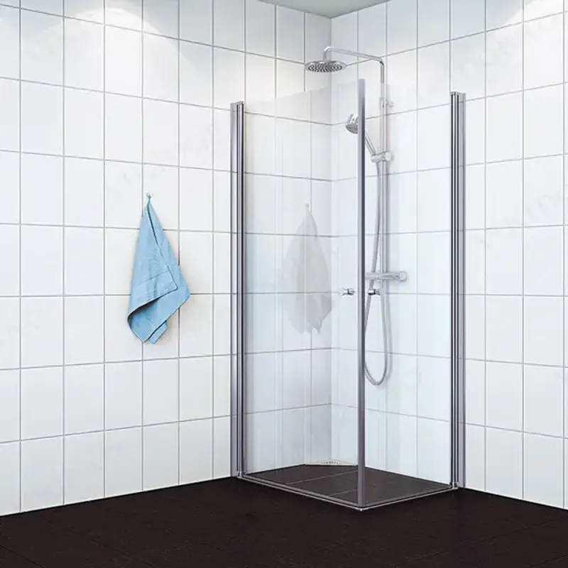 Dusjhjørne rett MATS Sølv/klar