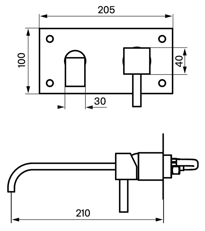 Tapwell BOX006 RETTANGOLO Oksiderende Messing Servantbatteri