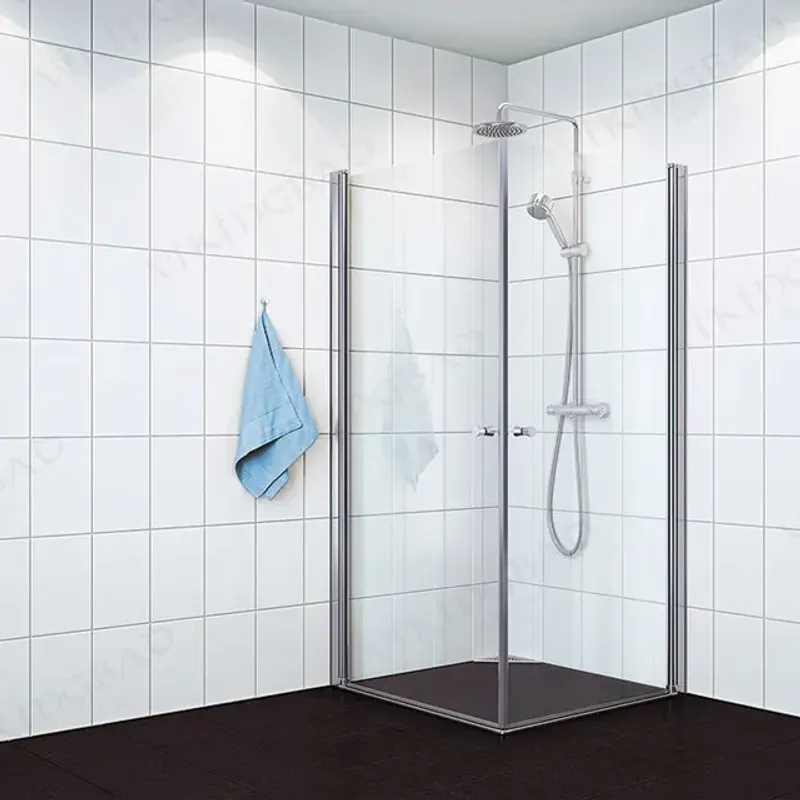 Dusjhjørne rett MATS Sølv/klar